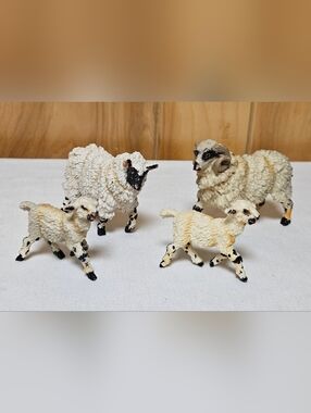 Safarai LTD 1991 Black Faced Sheep Set of 4 Vintage